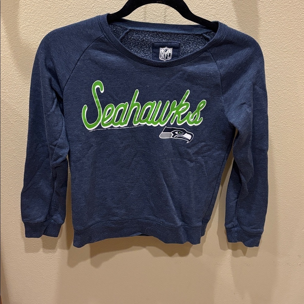 NFL Seahawks Navy and Green kids Sweatshirt - Picture 3 of 9